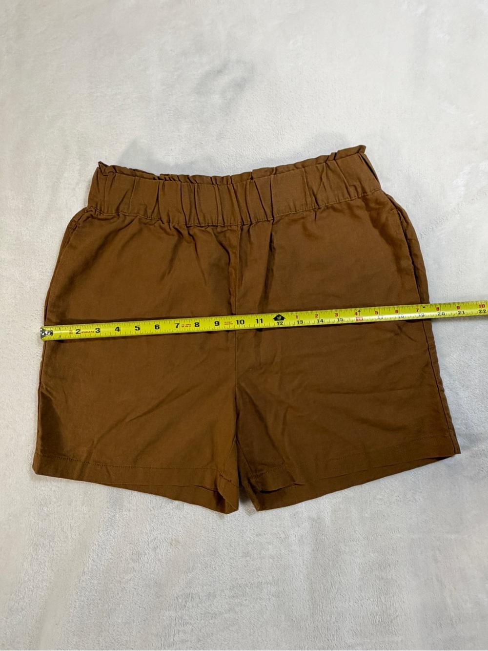 Alexander Jordan High-Waist Rust Elastic-Ruched Women's Shorts - Small - Picture 6 of 8